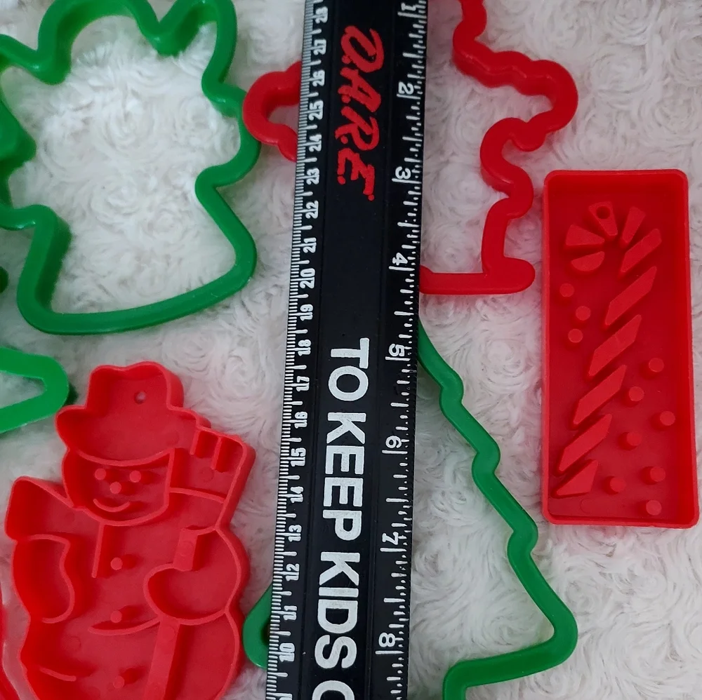 Set of Plastic Cookie cutters and stamps 10 pieces Holiday Baking